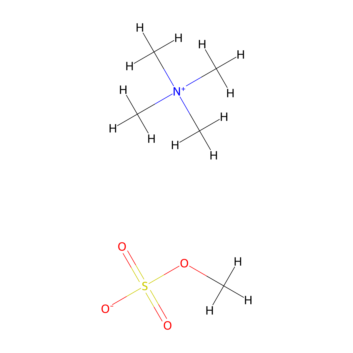 Methanaminium, N,N,N-trimethyl-, methyl sulfate (1:1) molecular structure, CAS 811-92-7