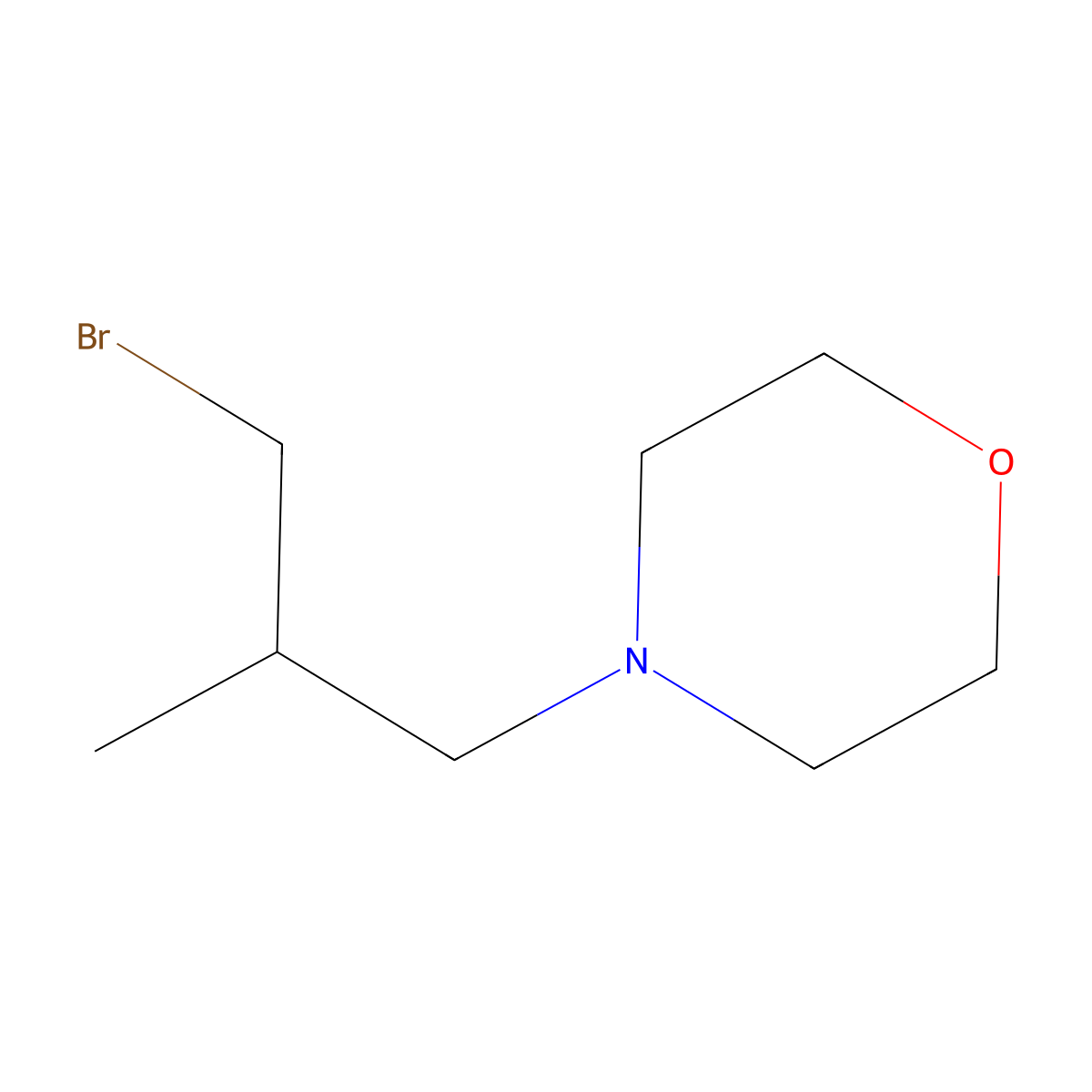 4-(3-Bromo-2-methylpropyl)morpholine molecular structure, CAS 81100-89-2