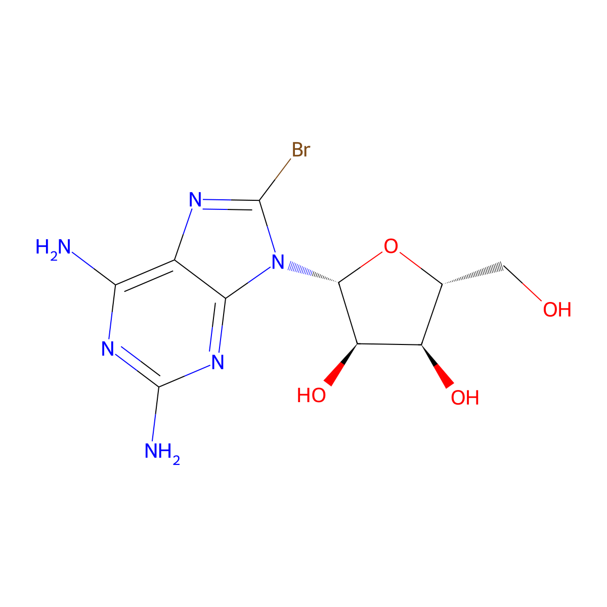 8-Bromo-2-aminoadenosine molecular structure, CAS 81102-44-5