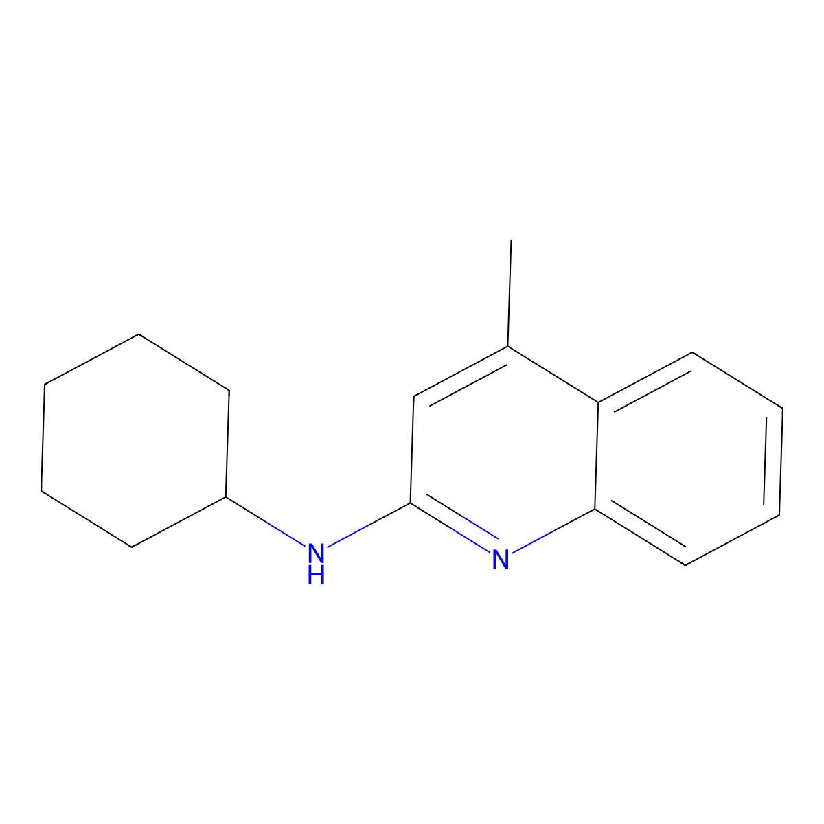 N-cyclohexyl-4-methylquinolin-2-amine molecular structure, CAS 81102-83-2