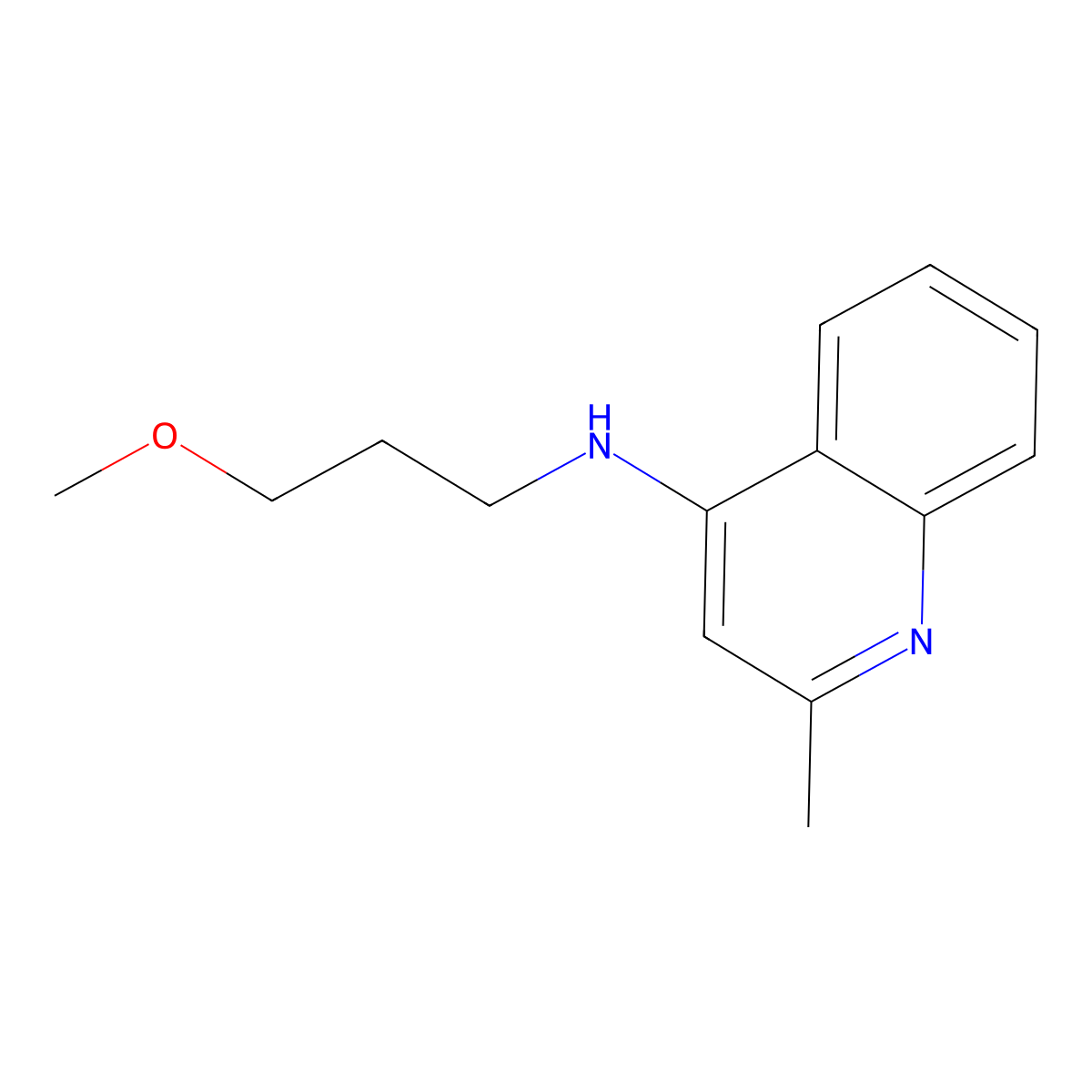 N-(3-Methoxypropyl)-2-methyl-4-quinolinamine molecular structure, CAS 81102-85-4