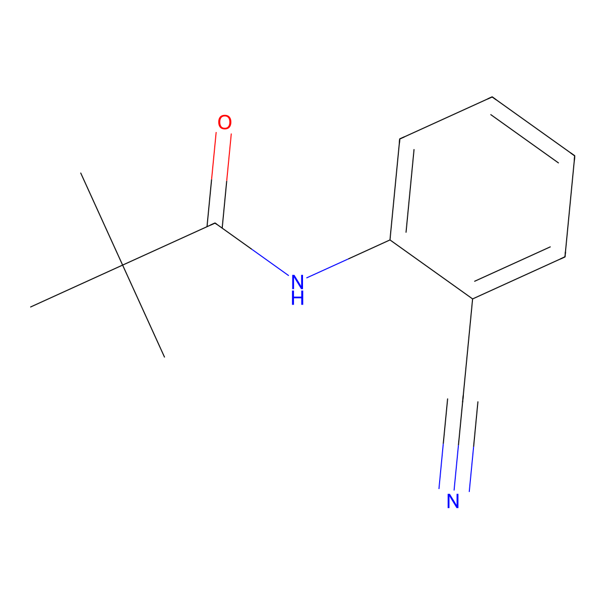 2'-Cyano-2,2-dimethylpropionanilide molecular structure, CAS 81102-88-7