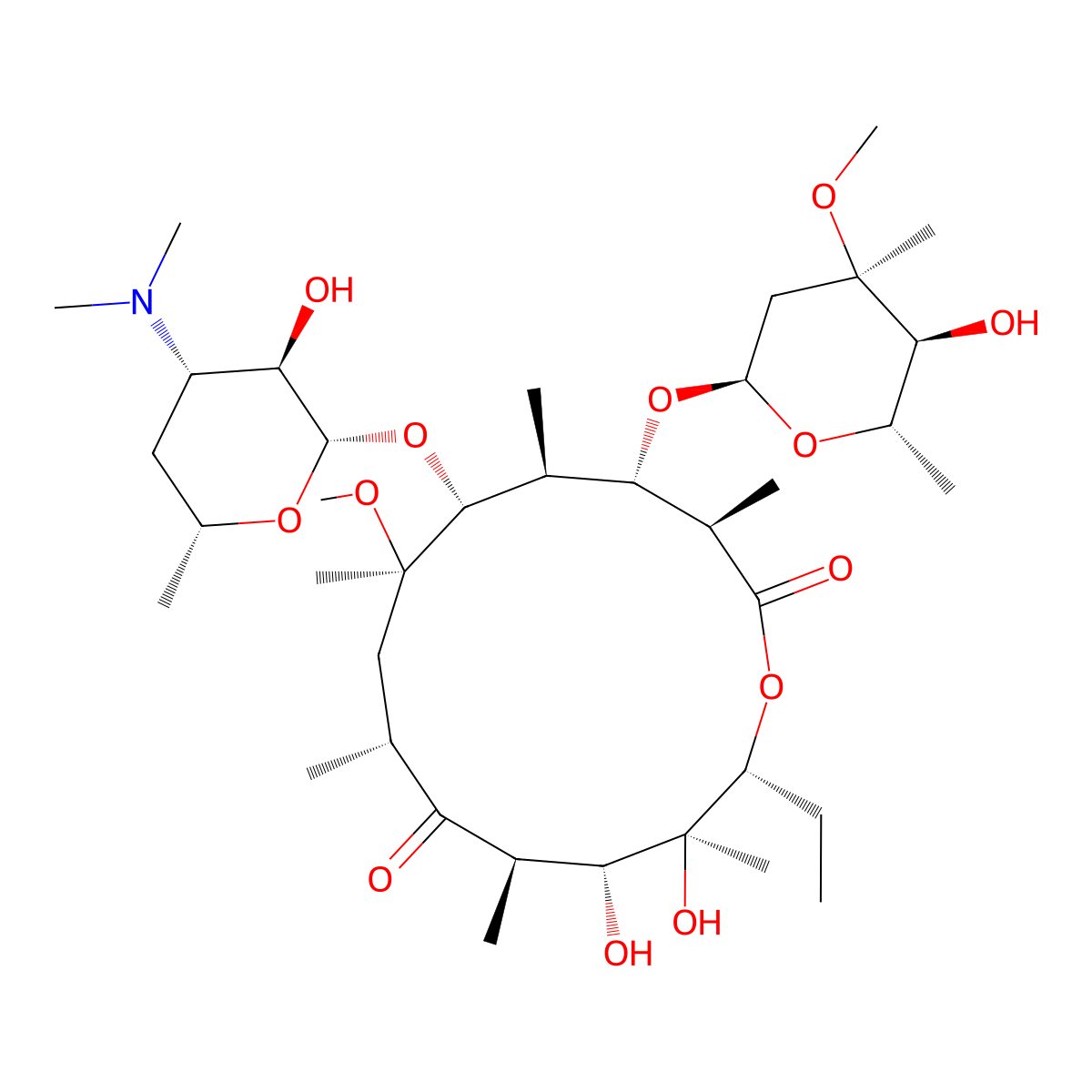 Clarithromycin molecular structure, CAS 81103-11-9