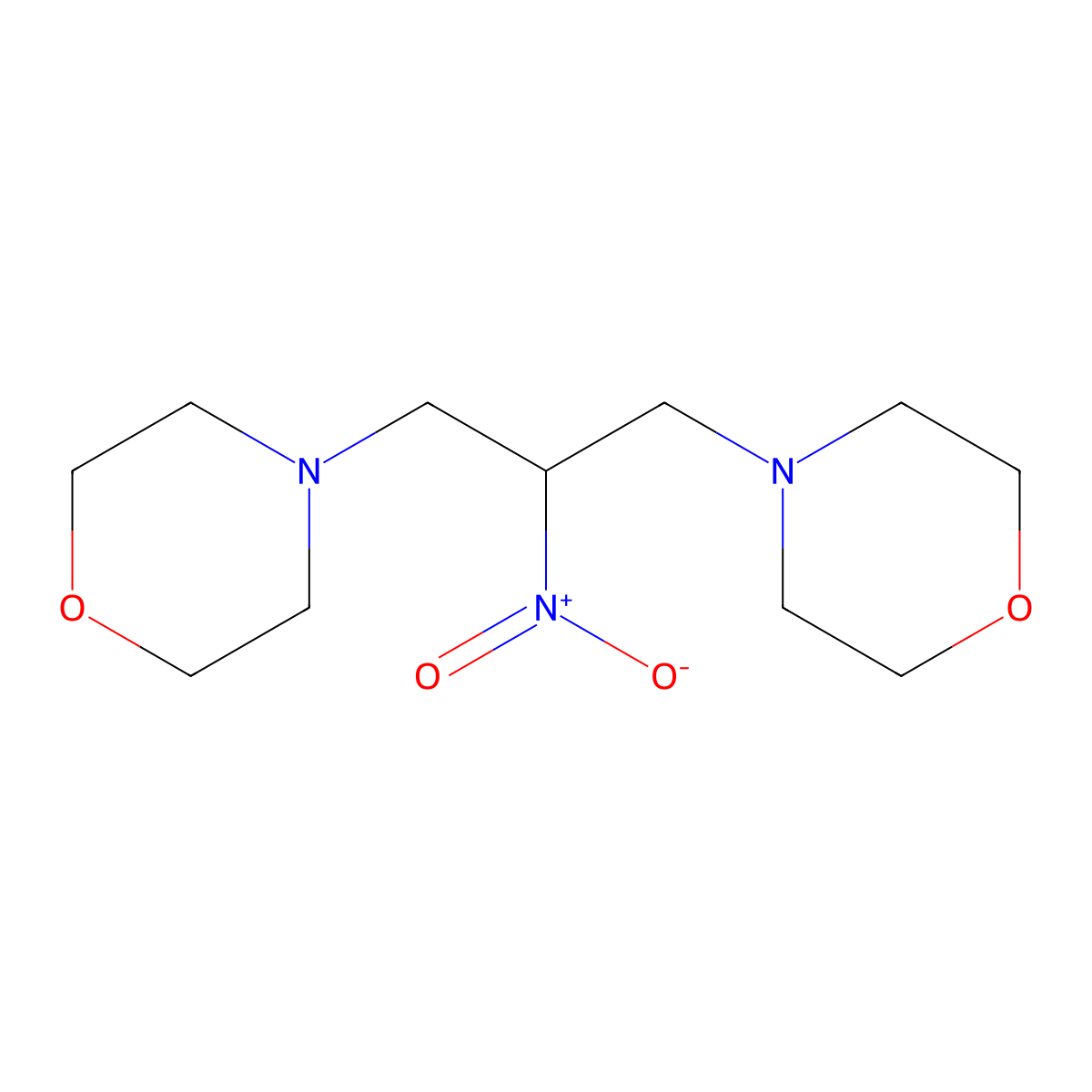 1,3-Dimorpholino-2-nitropropane molecular structure, CAS 81104-52-1
