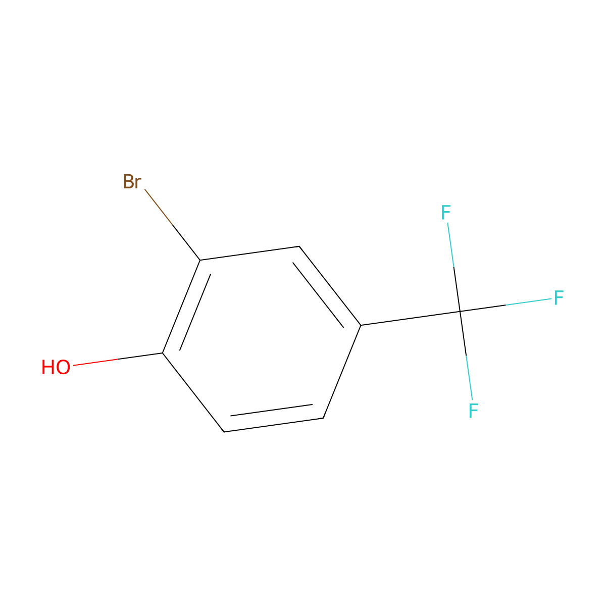 2-Bromo-4-(trifluoromethyl)phenol molecular structure, CAS 81107-97-3