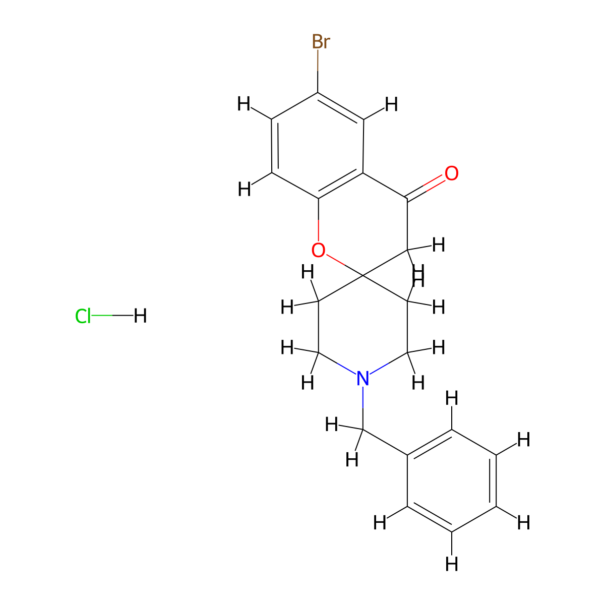 1'-Benzyl-6-bromospiro[chromene-2,4'-piperidin]-4(3H)-one hydrochloride molecular structure, CAS 81109-68-4
