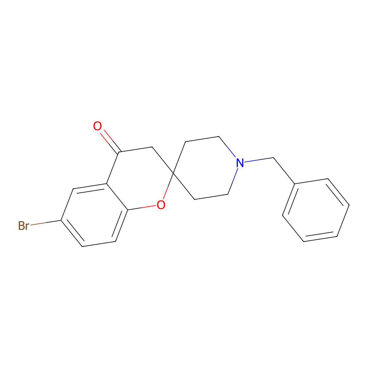 1'-Benzyl-6-bromospiro[chroman-2,4'-piperidin]-4-one molecular structure, CAS 81109-72-0