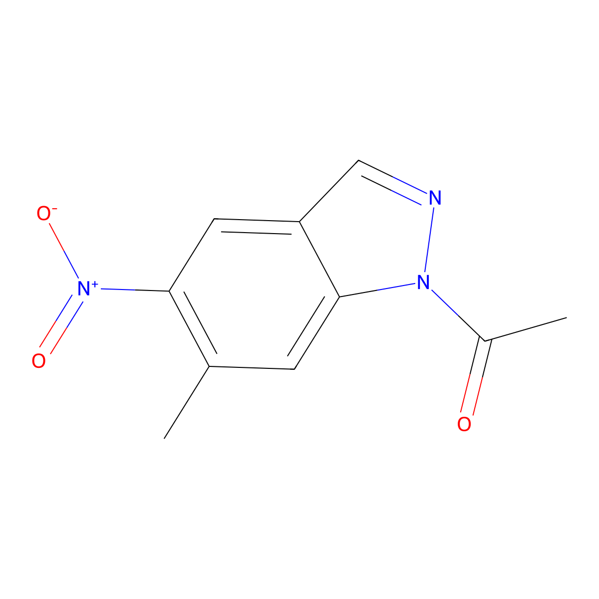 1-(6-methyl-5-nitro-1H-indazol-1-yl)-1-ethanone molecular structure, CAS 81115-44-8