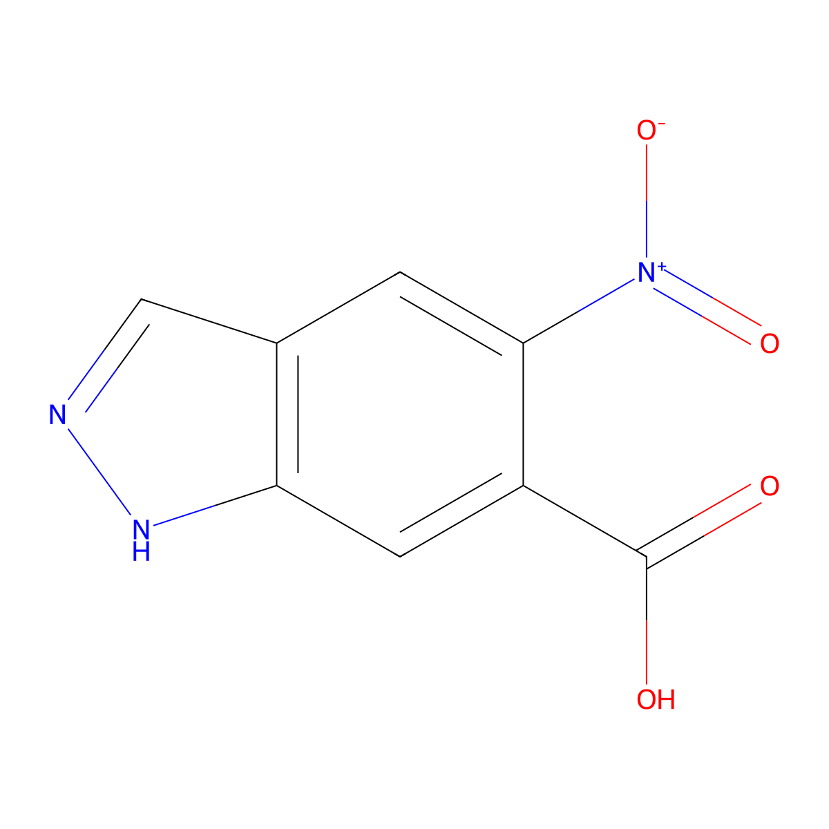 5-nitro-1H-indazole-6-carboxylic acid molecular structure, CAS 81115-47-1
