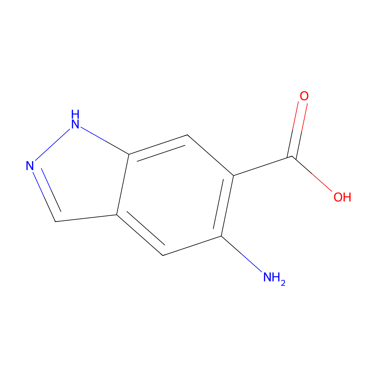 5-Amino-1H-indazole-6-carboxylic acid molecular structure, CAS 81115-49-3