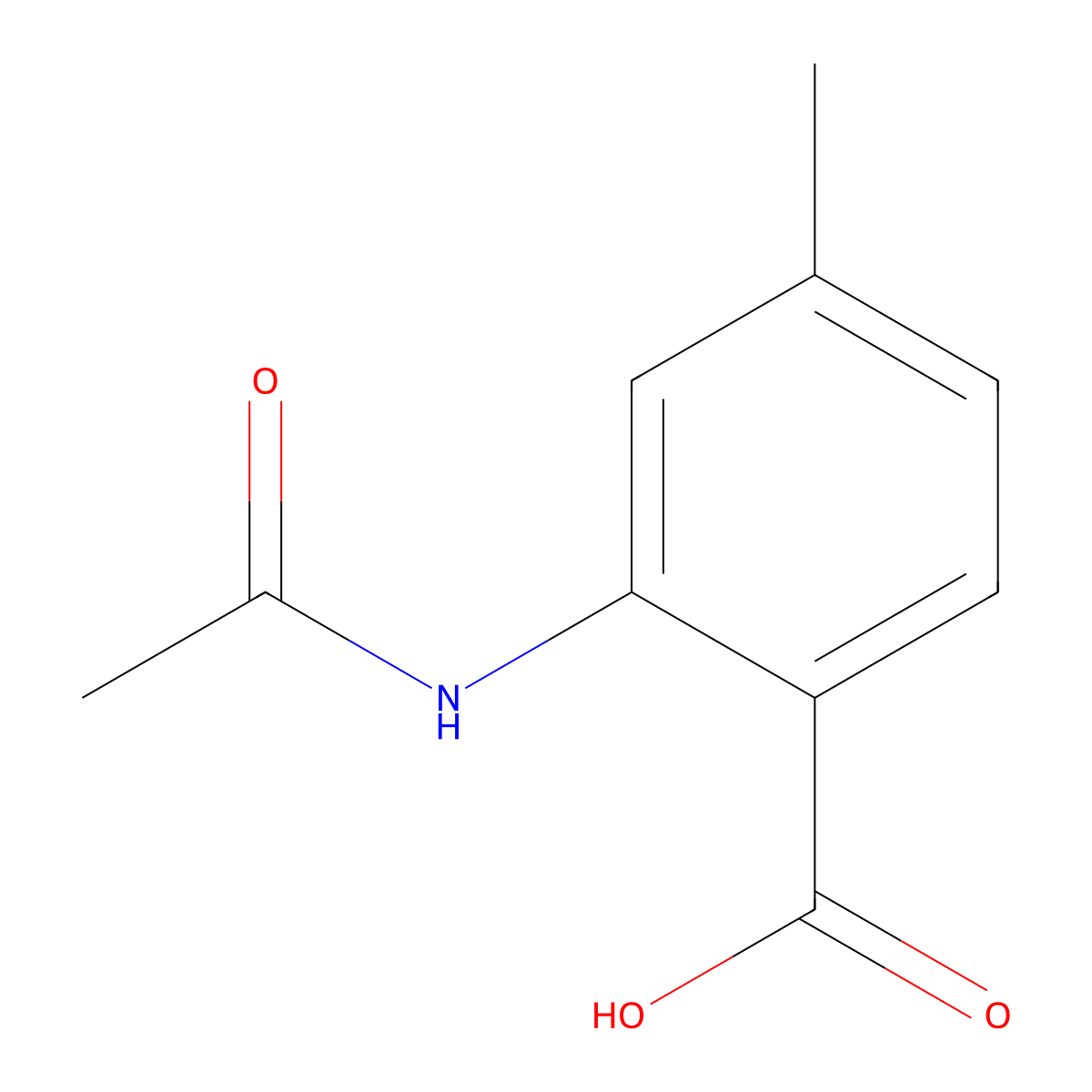 2-Acetamido-4-methylbenzoic acid molecular structure, CAS 81115-52-8