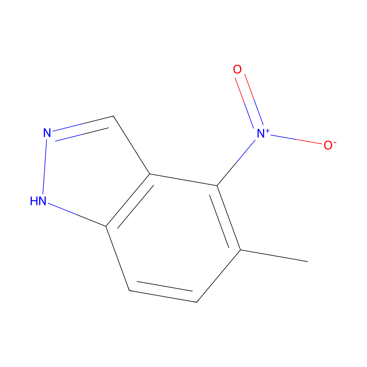 5-methyl-4-nitro-1H-indazole molecular structure, CAS 81115-59-5