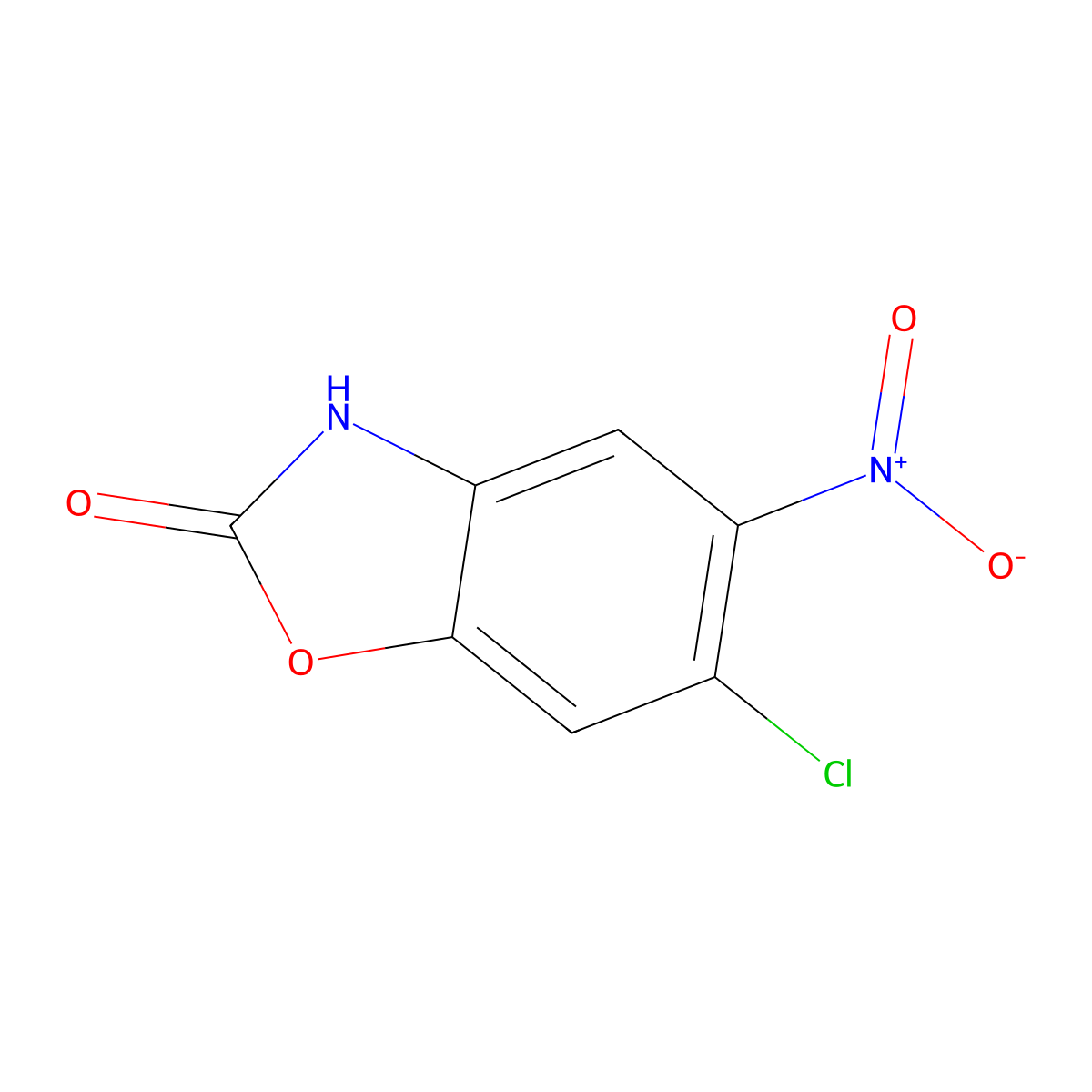 6-Chloro-5-nitro-2,3-dihydro-1,3-benzoxazol-2-one molecular structure, CAS 81117-76-2