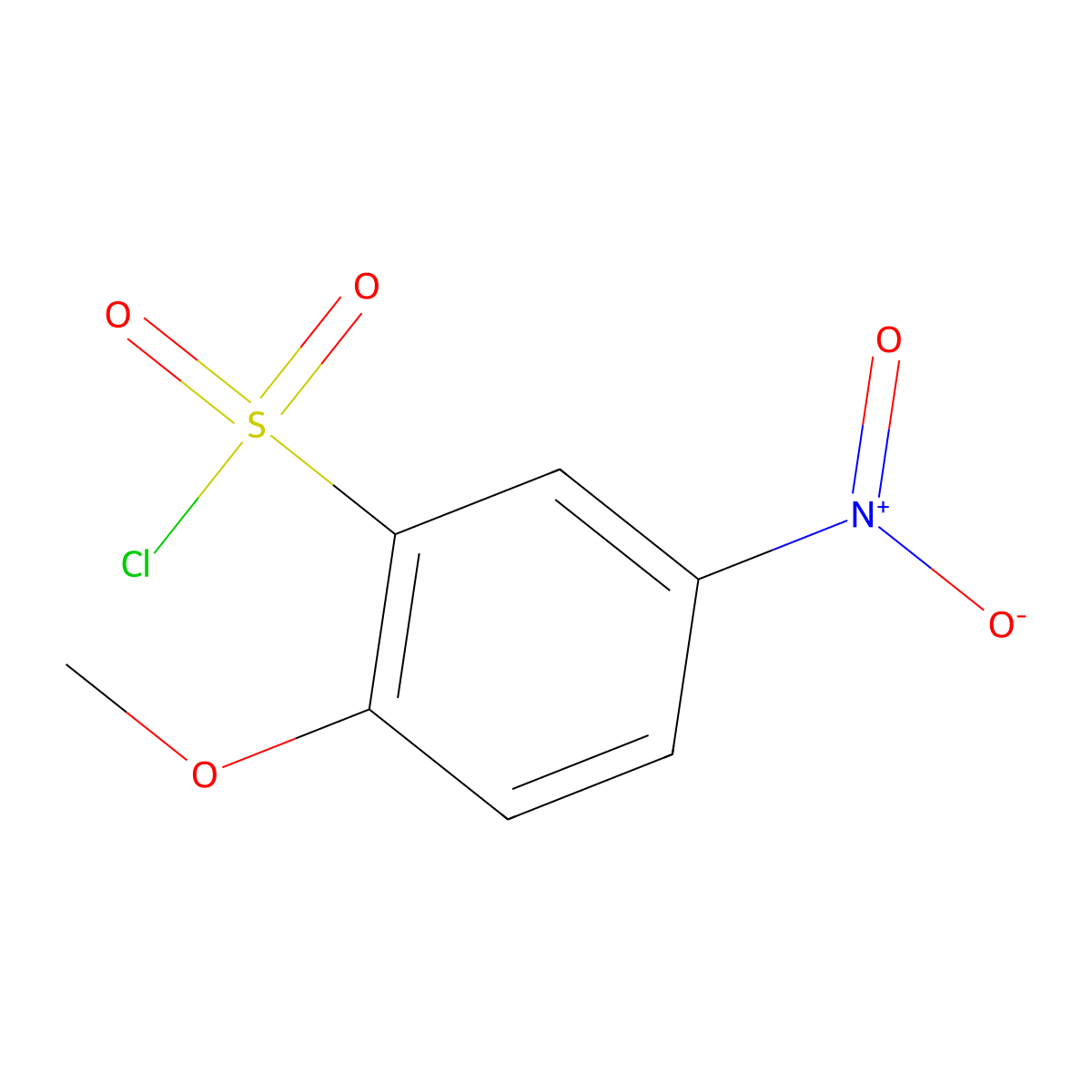 2-Methoxy-5-nitrobenzene-1-sulfonyl chloride molecular structure, CAS 81118-92-5