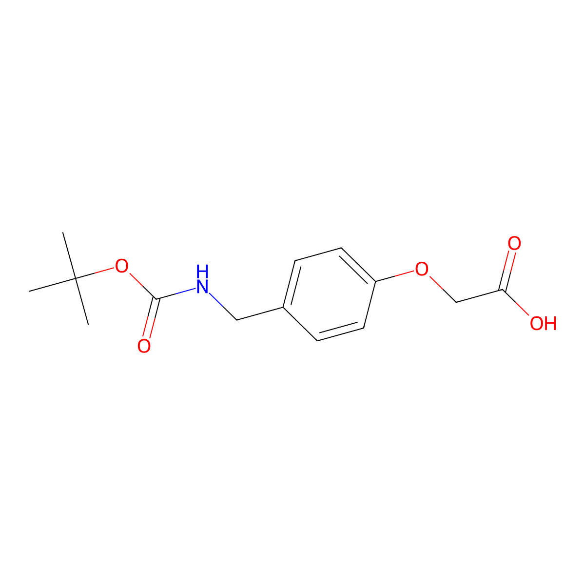 2-(4-((((Tert-butoxy)carbonyl)amino)methyl)phenoxy)acetic acid molecular structure, CAS 81123-40-2