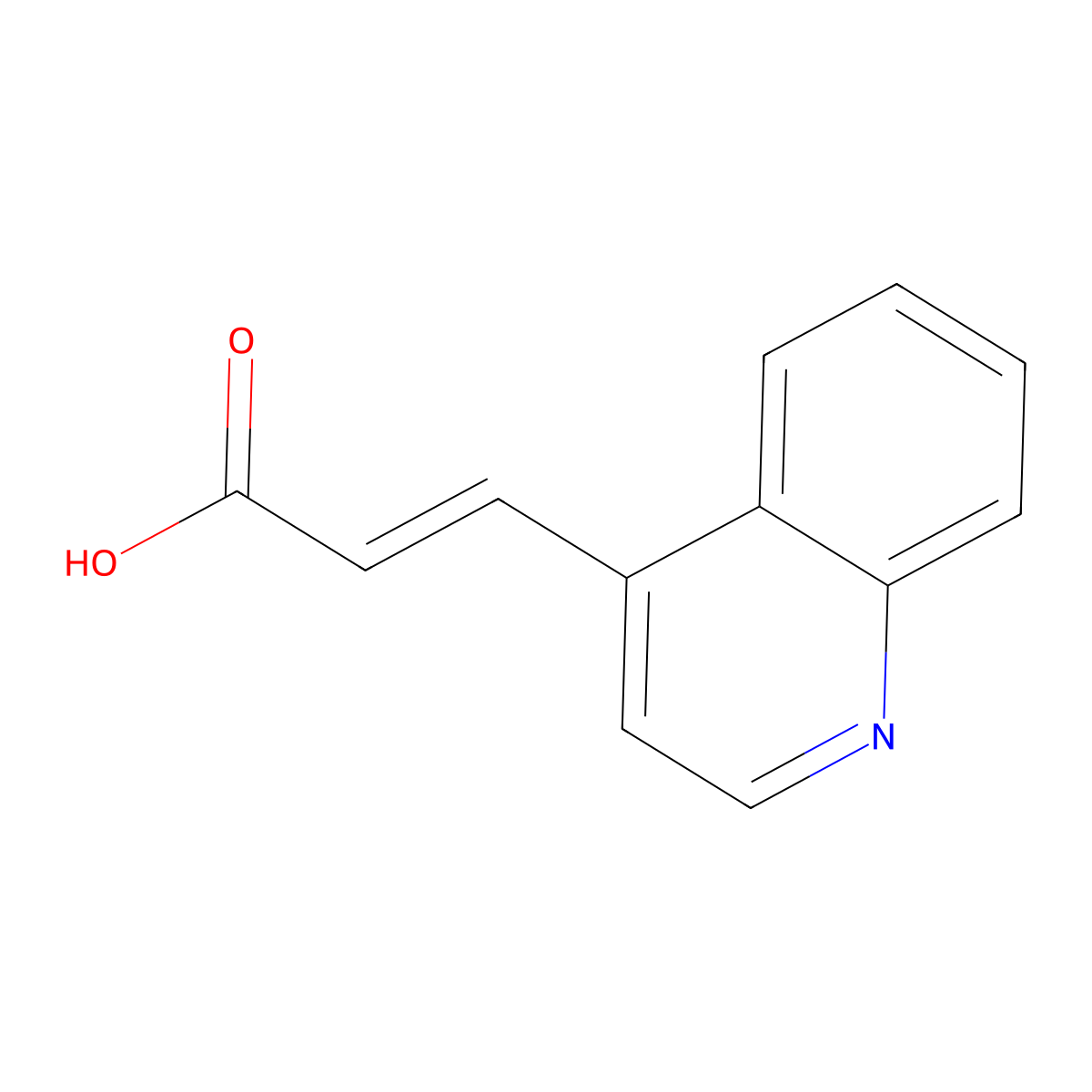 (2E)-3-(quinolin-4-yl)prop-2-enoic acid molecular structure, CAS 81124-52-9