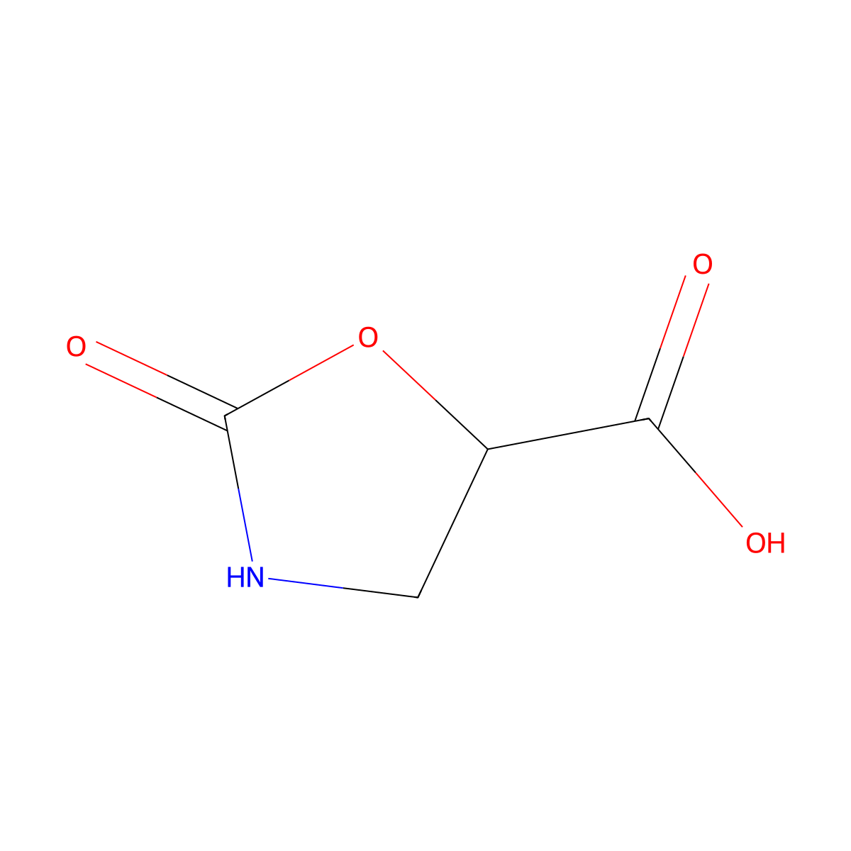 (5S)-2-oxo-1,3-oxazolidine-5-carboxylic acid molecular structure, CAS 81130-97-4