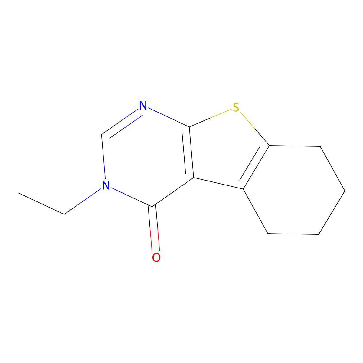 3-ethyl-5,6,7,8-tetrahydro[1]benzothieno[2,3-d]pyrimidin-4(3H)-one molecular structure, CAS 81136-41-6