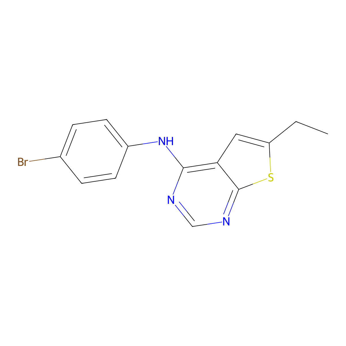 N-(4-bromophenyl)-6-ethylthieno[2,3-d]pyrimidin-4-amine molecular structure, CAS 81136-43-8