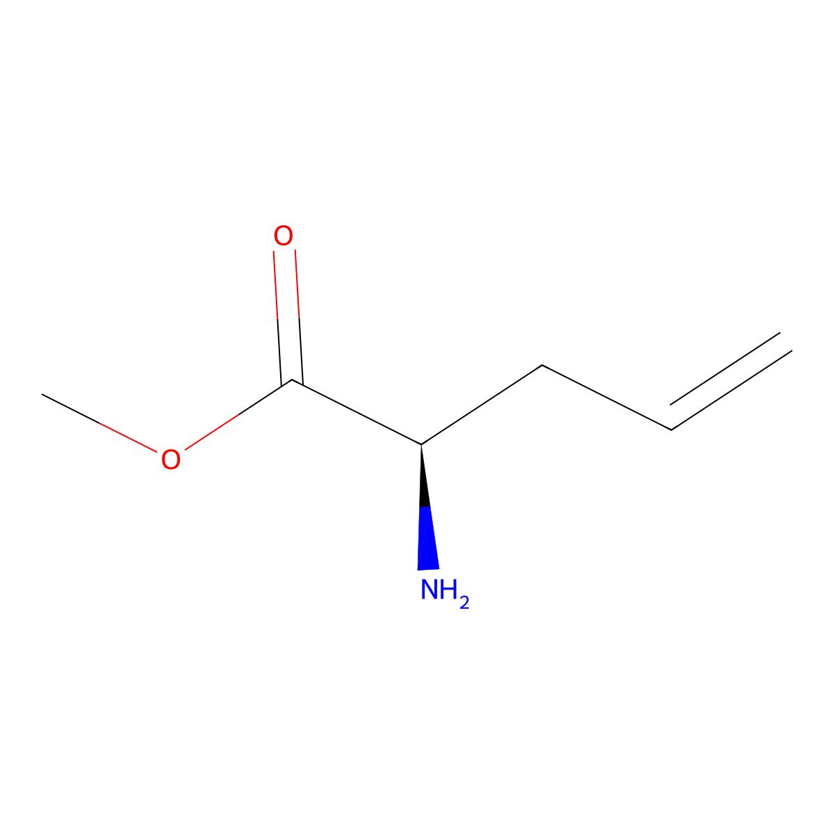 Methyl (2R)-2-aminopent-4-enoate molecular structure, CAS 81136-73-4
