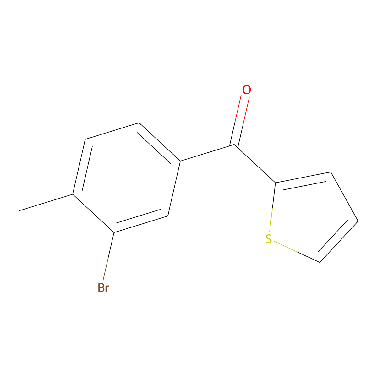 (3-Bromo-4-methylphenyl)(thiophen-2-yl)methanone molecular structure, CAS 81140-51-4