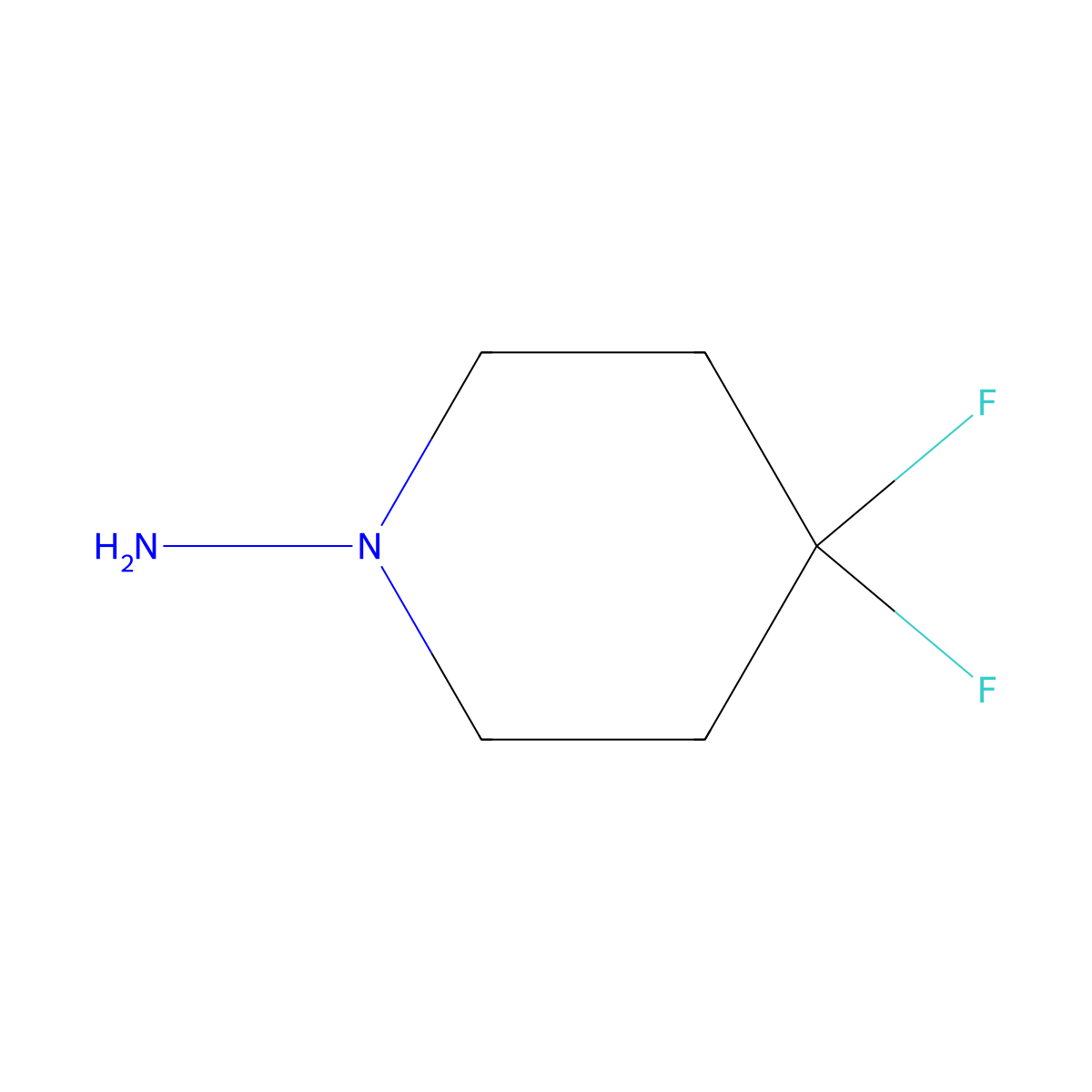 4,4-Difluoropiperidin-1-amine molecular structure, CAS 811441-26-6