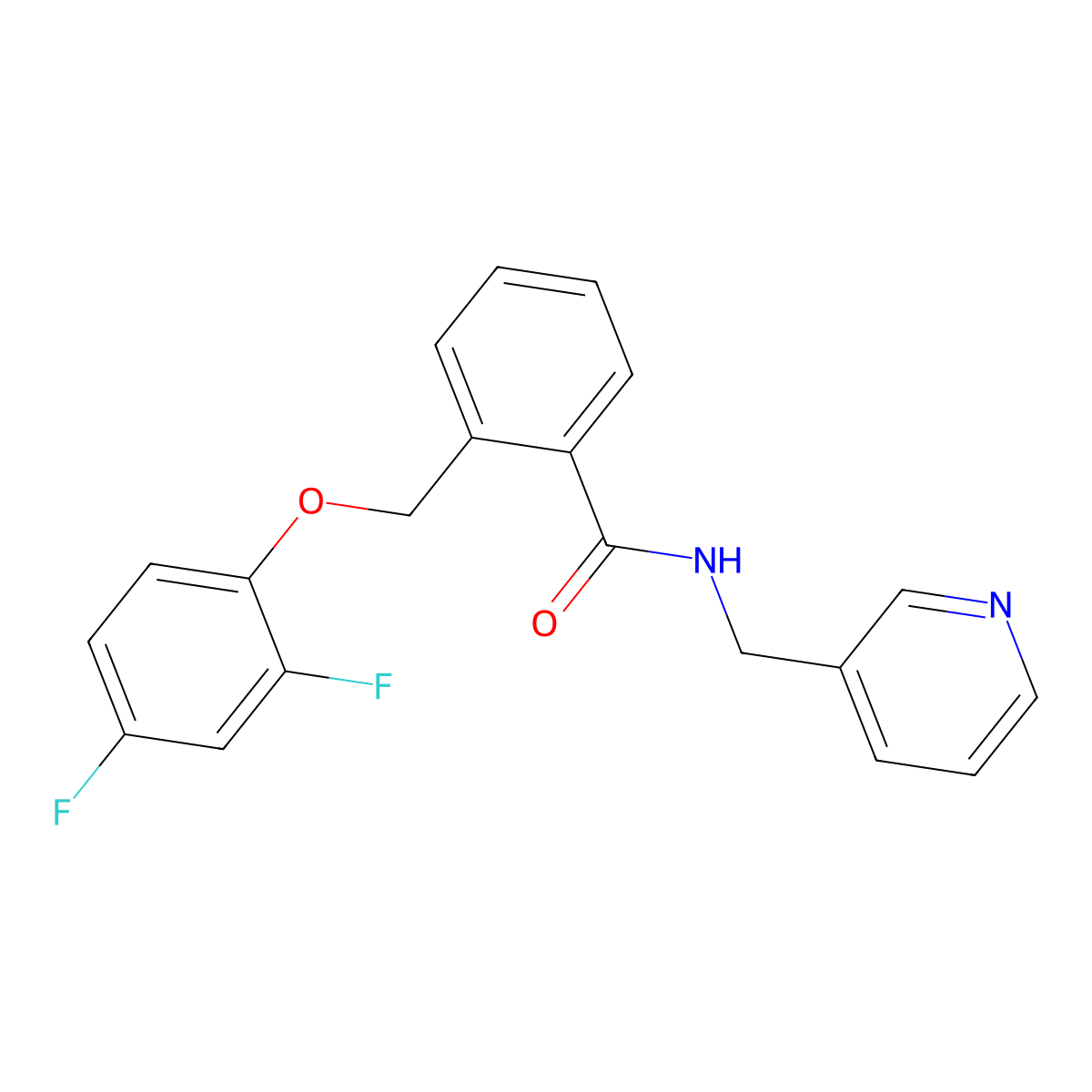 2-[(2,4-difluorophenoxy)methyl]-N-(pyridin-3-ylmethyl)benzamide molecular structure, CAS 811460-43-2