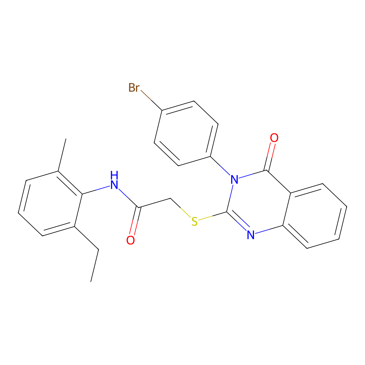 2-{[3-(4-bromophenyl)-4-oxo-3,4-dihydroquinazolin-2-yl]sulfanyl}-N-(2-ethyl-6-methylphenyl)acetamide molecular structure, CAS 811462-99-4
