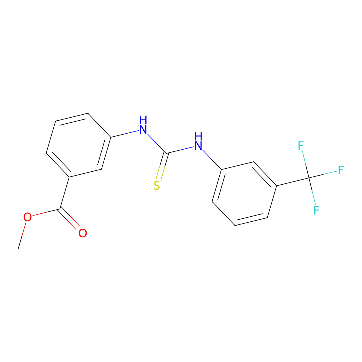 Methyl 3-({[3-(trifluoromethyl)phenyl]carbamothioyl}amino)benzoate molecular structure, CAS 811463-05-5