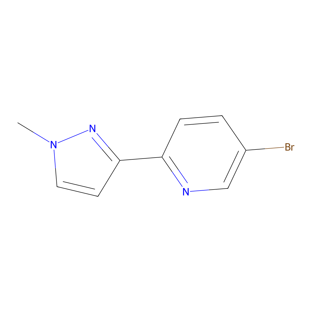 5-Bromo-2-(1-methyl-1H-pyrazol-3-yl)pyridine molecular structure, CAS 811464-20-7