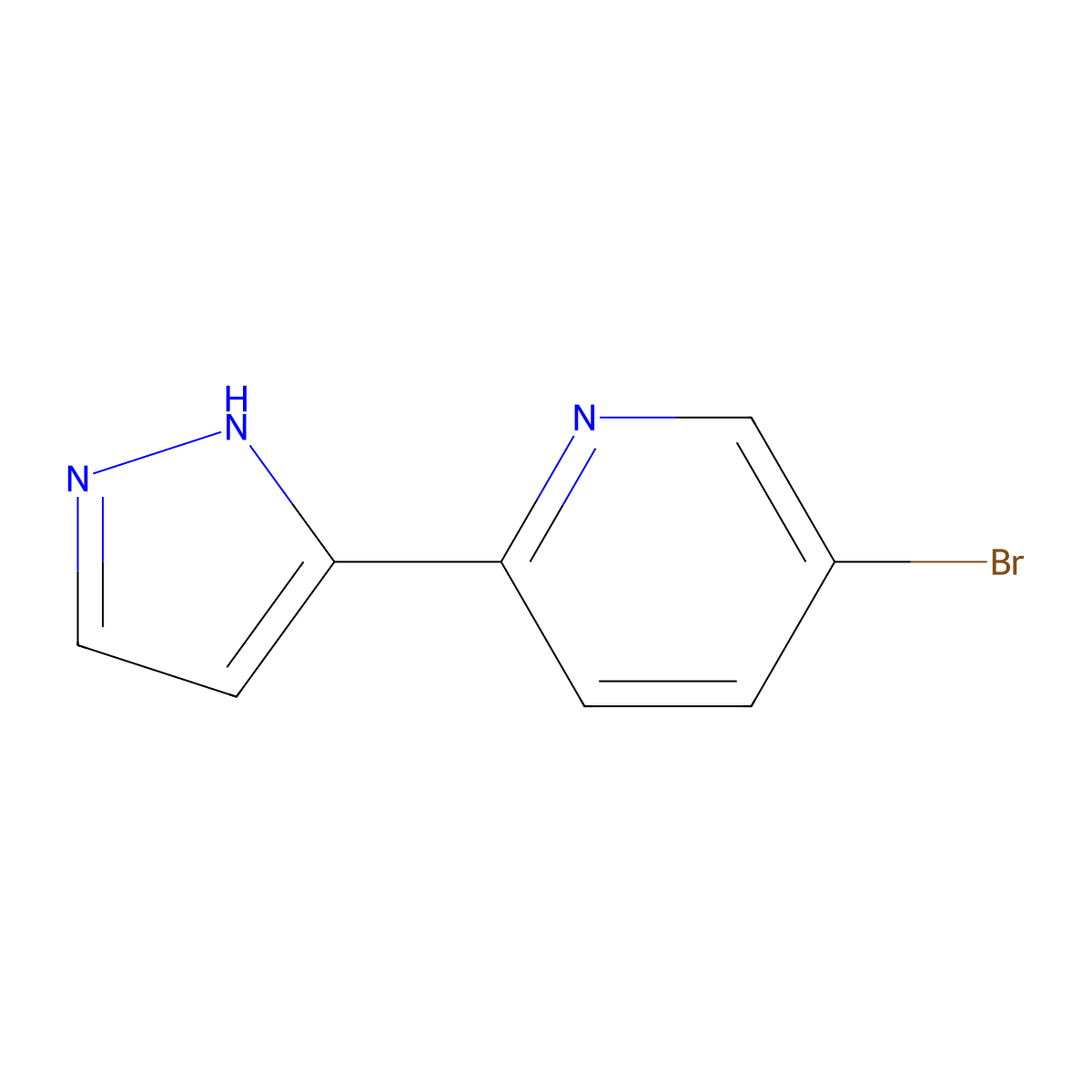 5-Bromo-2-(1H-pyrazol-3-yl)pyridine molecular structure, CAS 811464-25-2