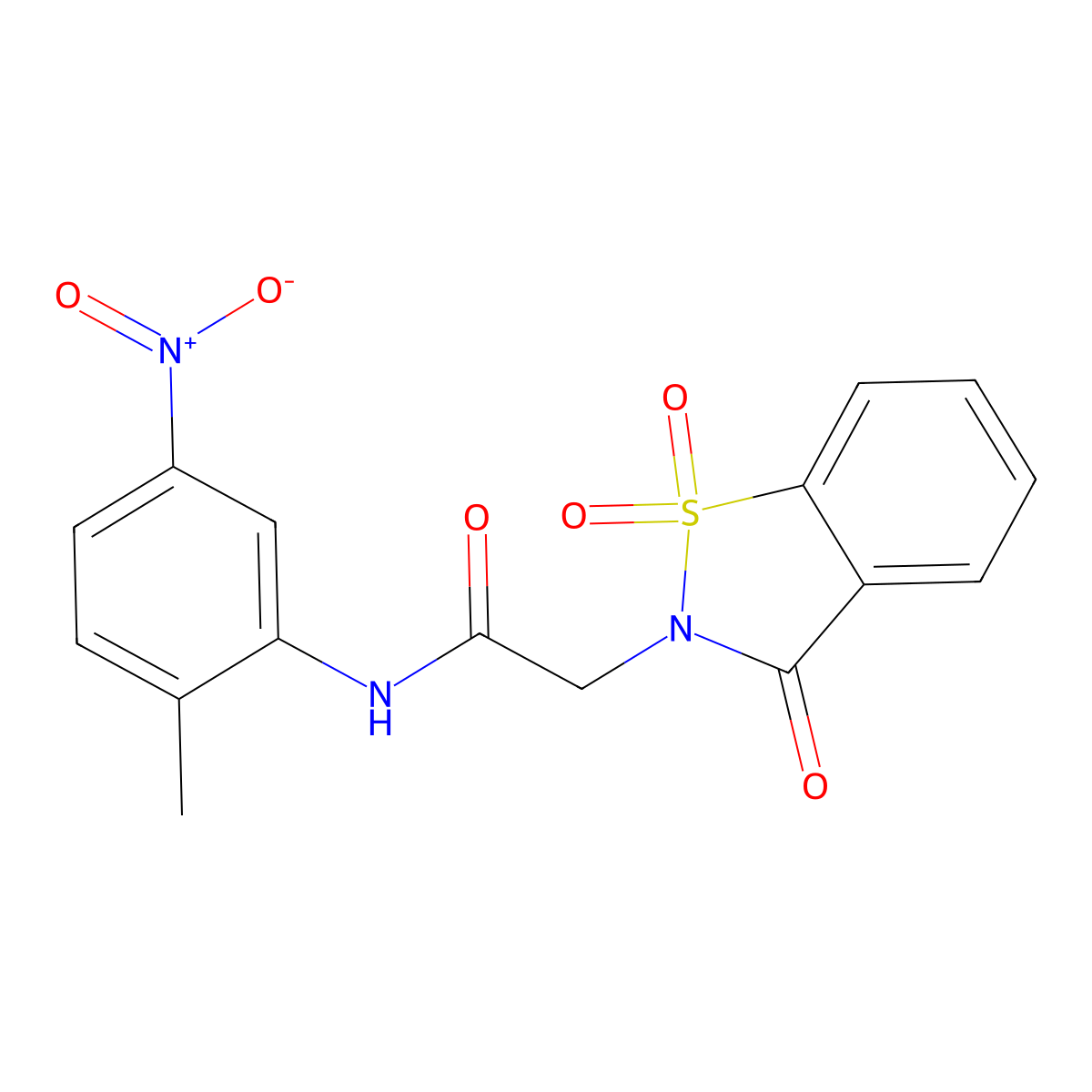 2-(1,1-dioxido-3-oxobenzo[d]isothiazol-2(3H)-yl)-N-(2-methyl-5-nitrophenyl)acetamide molecular structure, CAS 811468-30-1