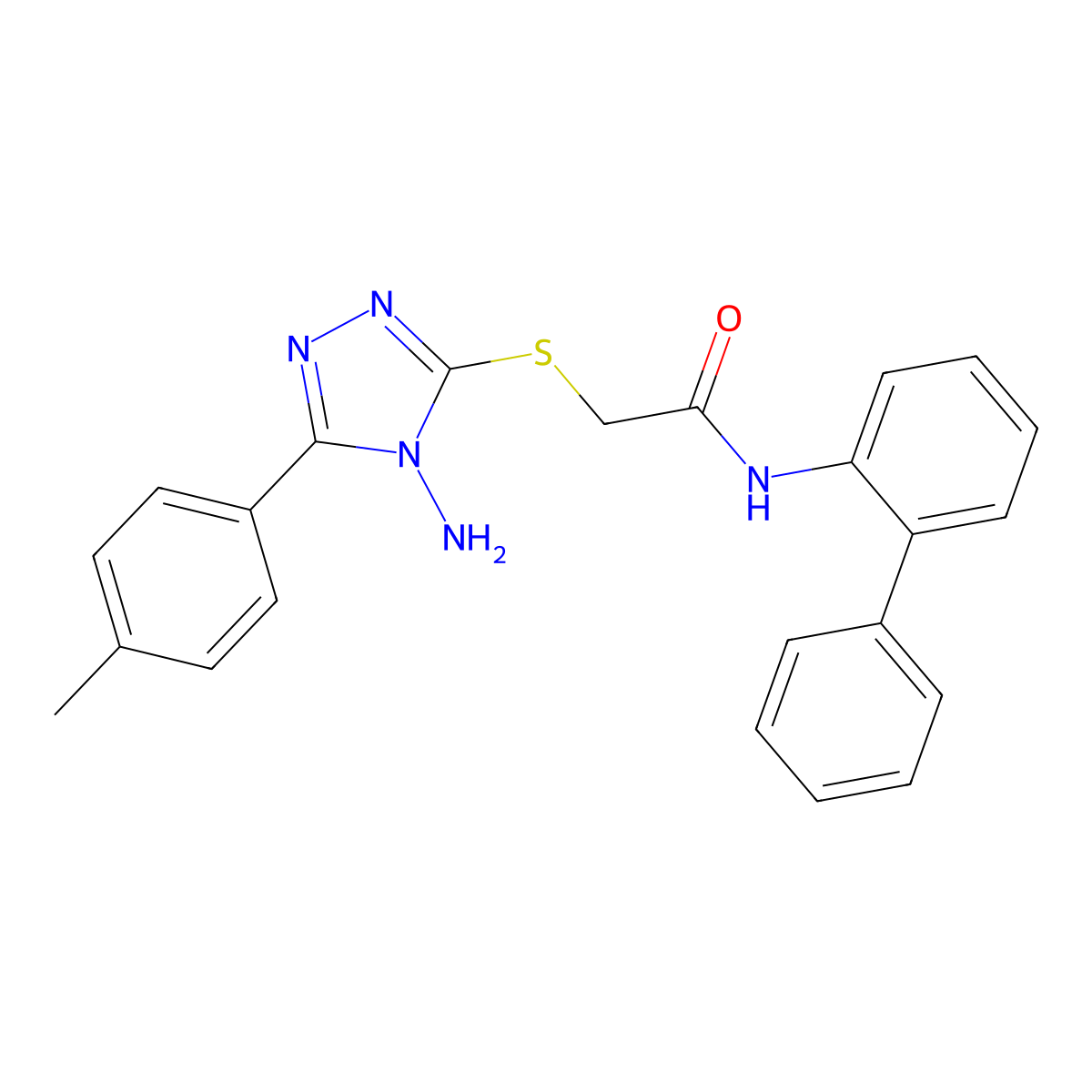 2-{[4-amino-5-(4-methylphenyl)-4H-1,2,4-triazol-3-yl]sulfanyl}-N-(biphenyl-2-yl)acetamide molecular structure, CAS 811469-65-5