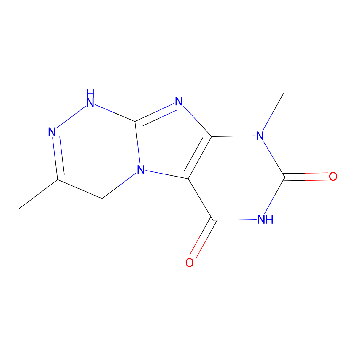 3,9-dimethyl-7,9-dihydro-[1,2,4]triazino[3,4-f]purine-6,8(1H,4H)-dione molecular structure, CAS 81147-00-4