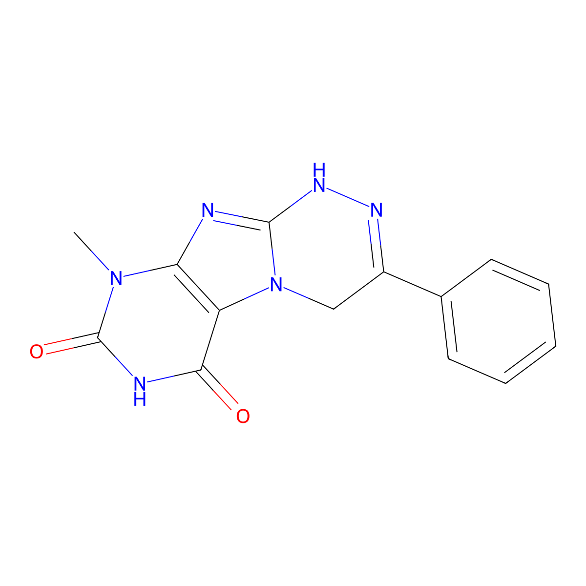 9-Methyl-3-phenyl-1,4-dihydropurino[8,7-c][1,2,4]triazine-6,8-dione molecular structure, CAS 81147-02-6