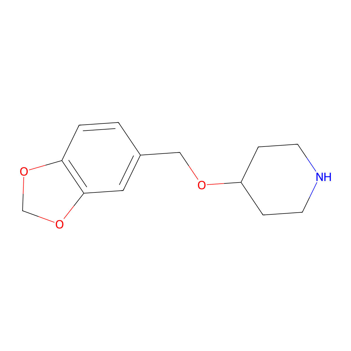 Piperidine, 4-(1,3-benzodioxol-5-ylmethoxy)-, hydrochloride molecular structure, CAS 81151-38-4