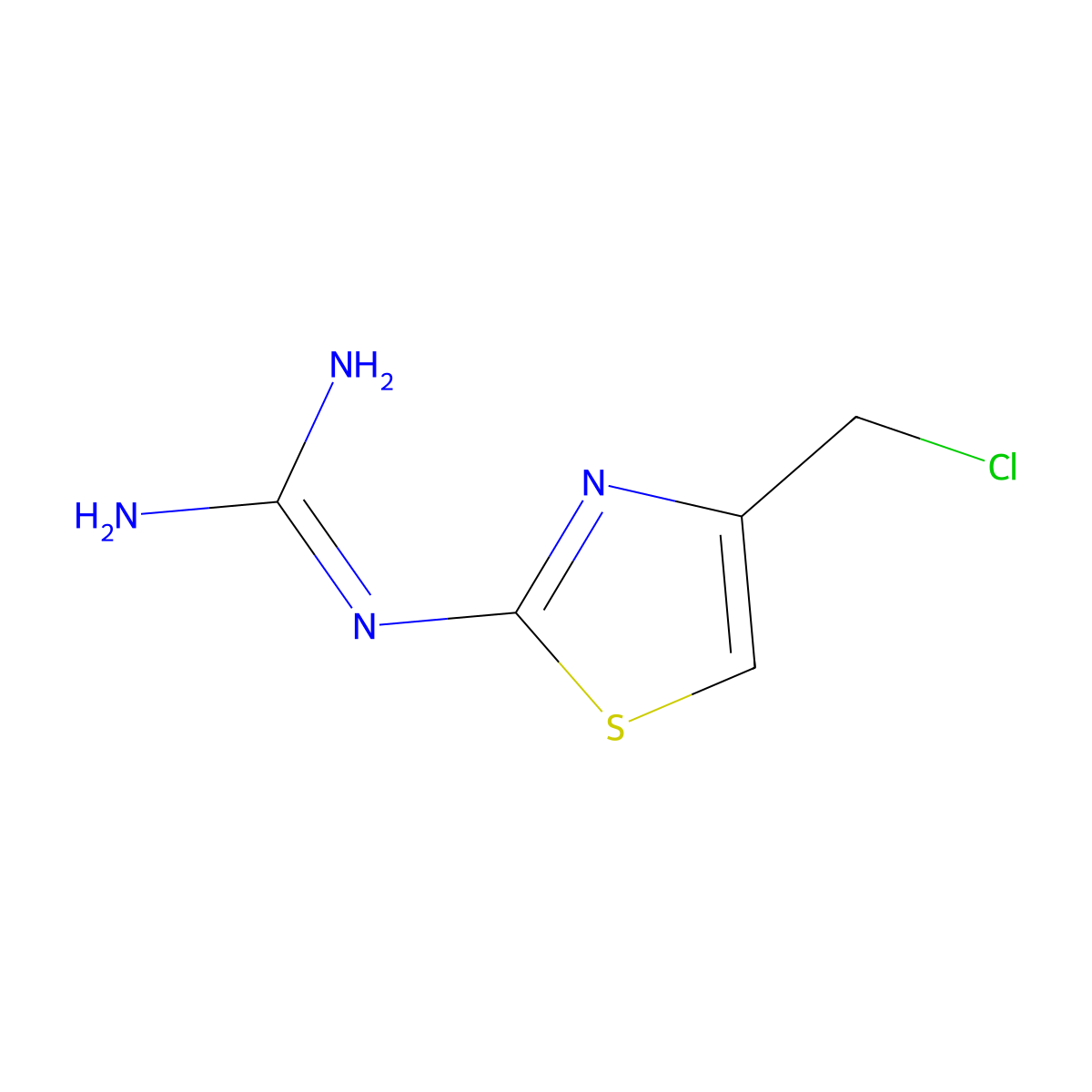 2-(4-(Chloromethyl)thiazol-2-YL)guanidine molecular structure, CAS 81152-53-6