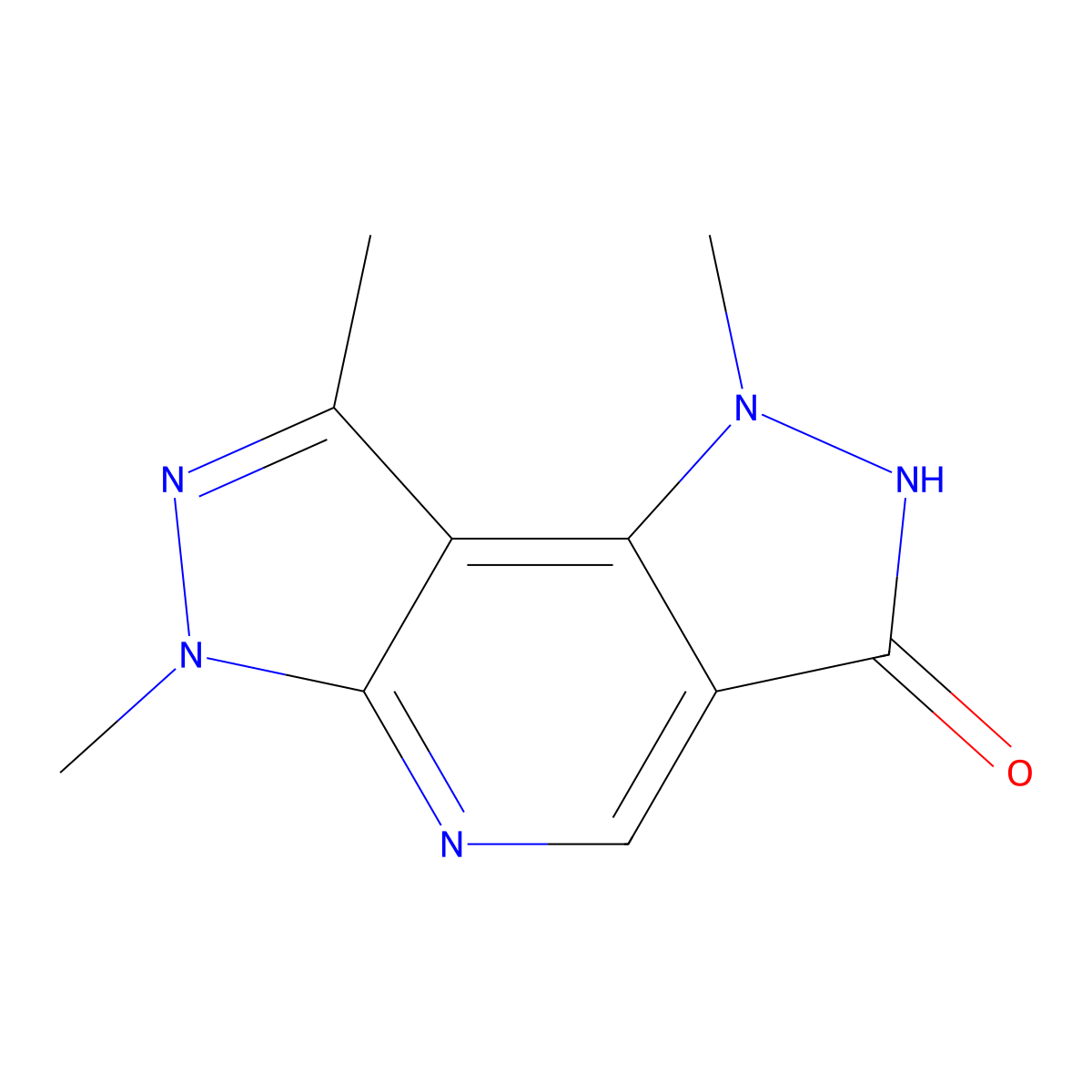 1,6,8-Trimethyl-1,2,3,6-tetrahydrodipyrazolo[3,4-b:3,4-d]pyridin-3-one molecular structure, CAS 81153-35-7