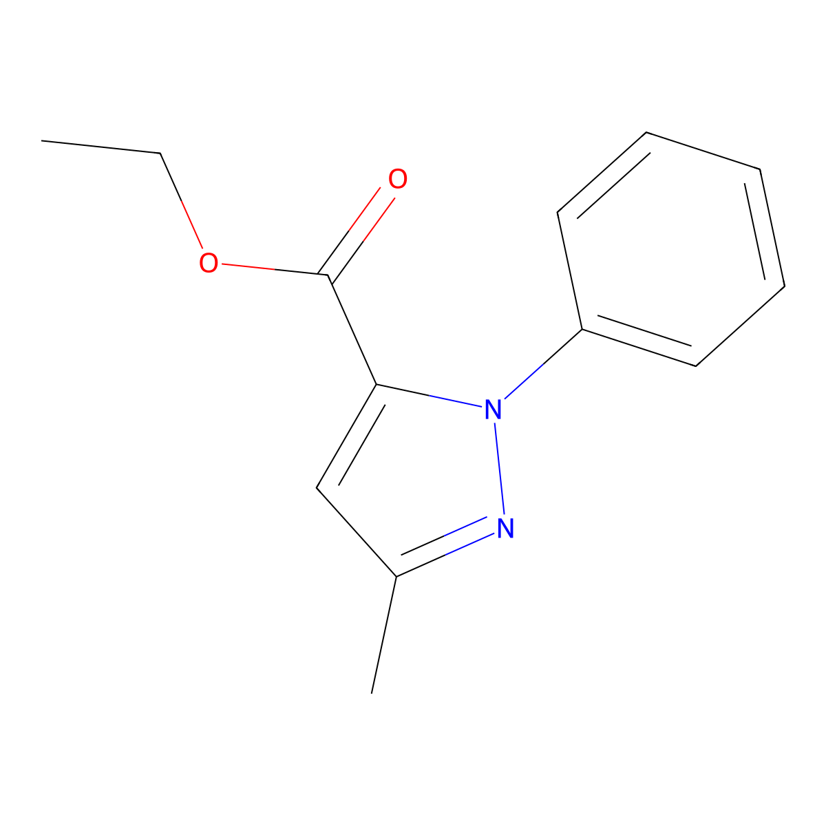 Ethyl 3-methyl-1-phenylpyrazole-5-carboxylate molecular structure, CAS 81153-63-1