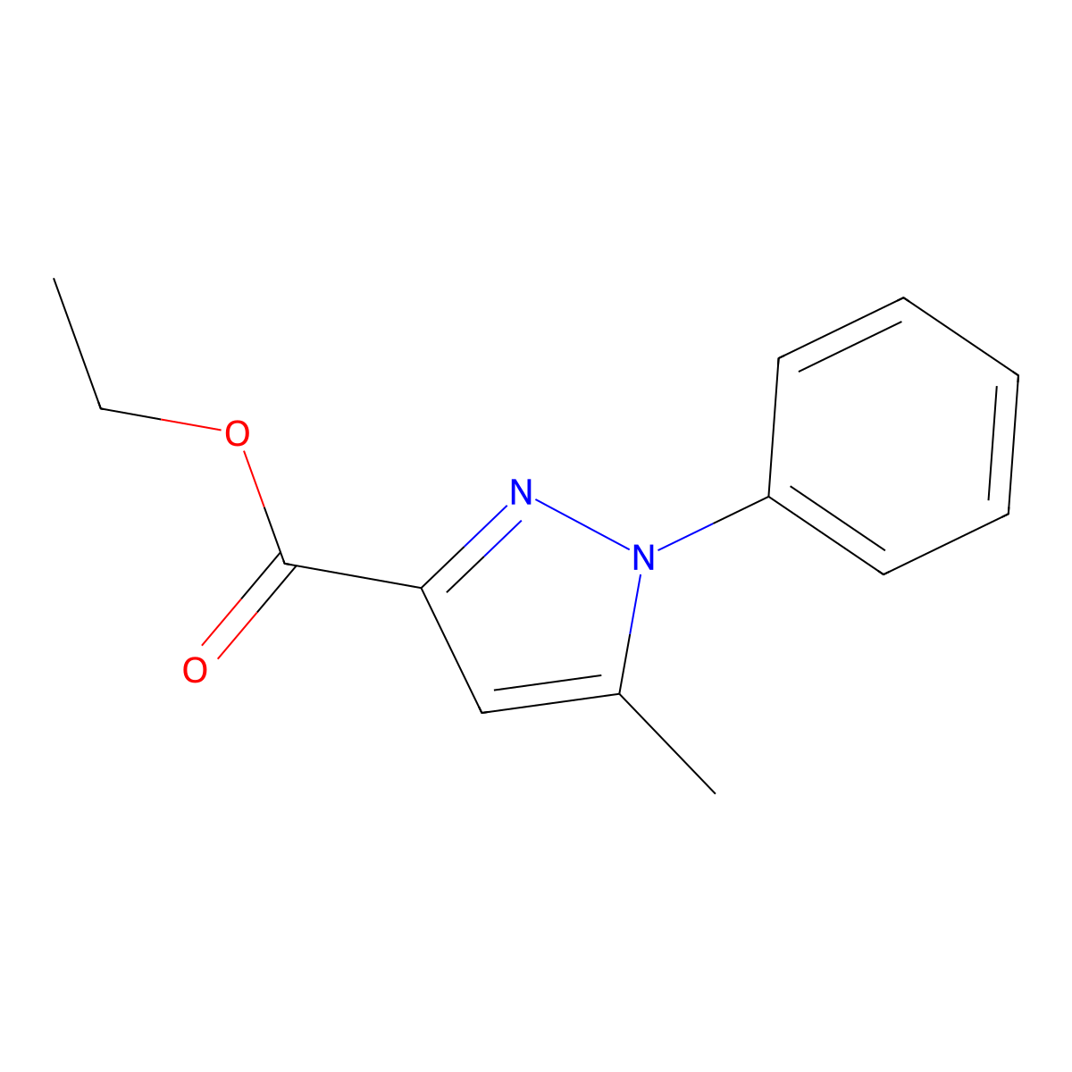 Ethyl 5-methyl-1-phenyl-1H-pyrazole-3-carboxylate molecular structure, CAS 81153-64-2