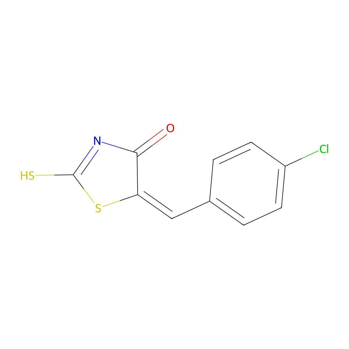 (5E)-5-[(4-chlorophenyl)methylidene]-2-sulfanylidene-1,3-thiazolidin-4-one molecular structure, CAS 81154-18-9