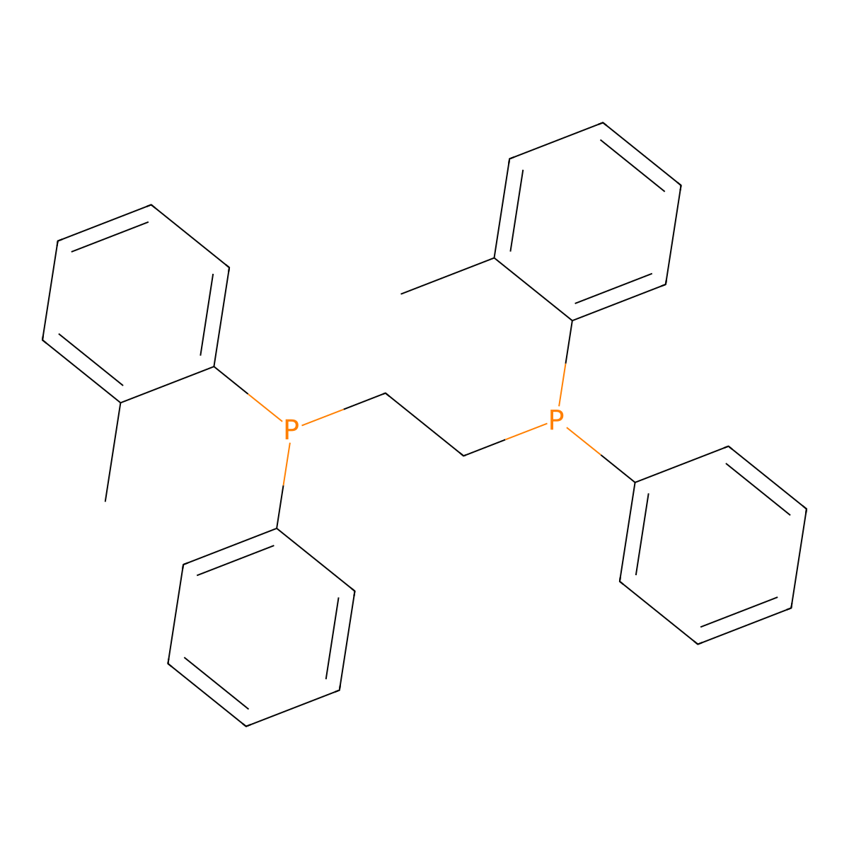 1,2-Bis(phenyl(o-tolyl)phosphanyl)ethane molecular structure, CAS 81157-83-7