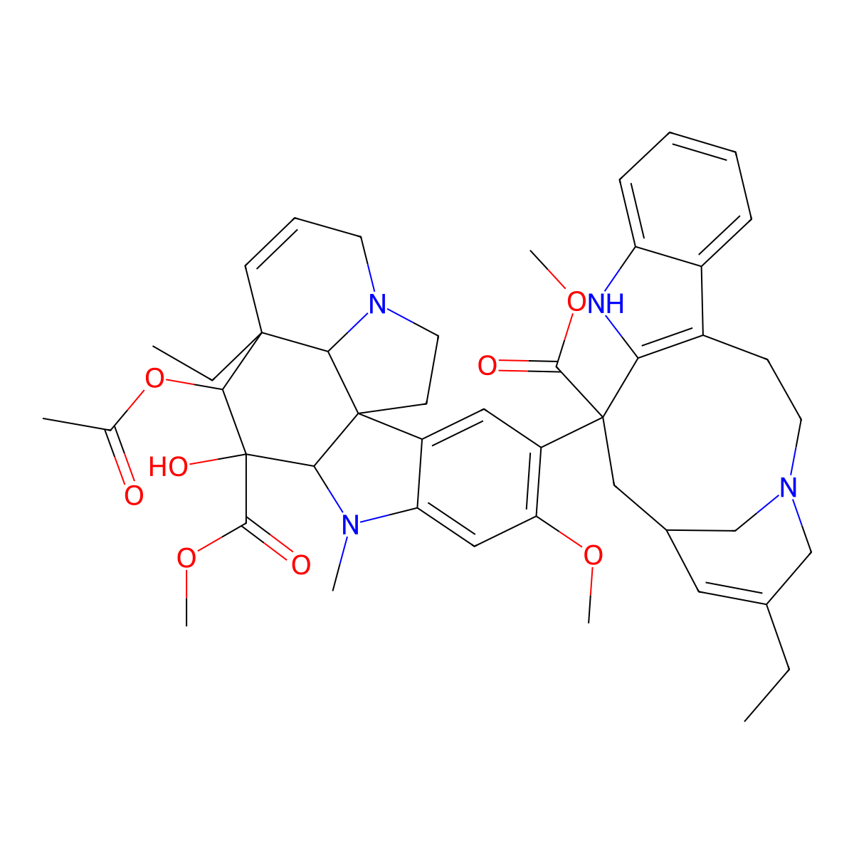 Anhydrovinblastine molecular structure, CAS 81165-17-5