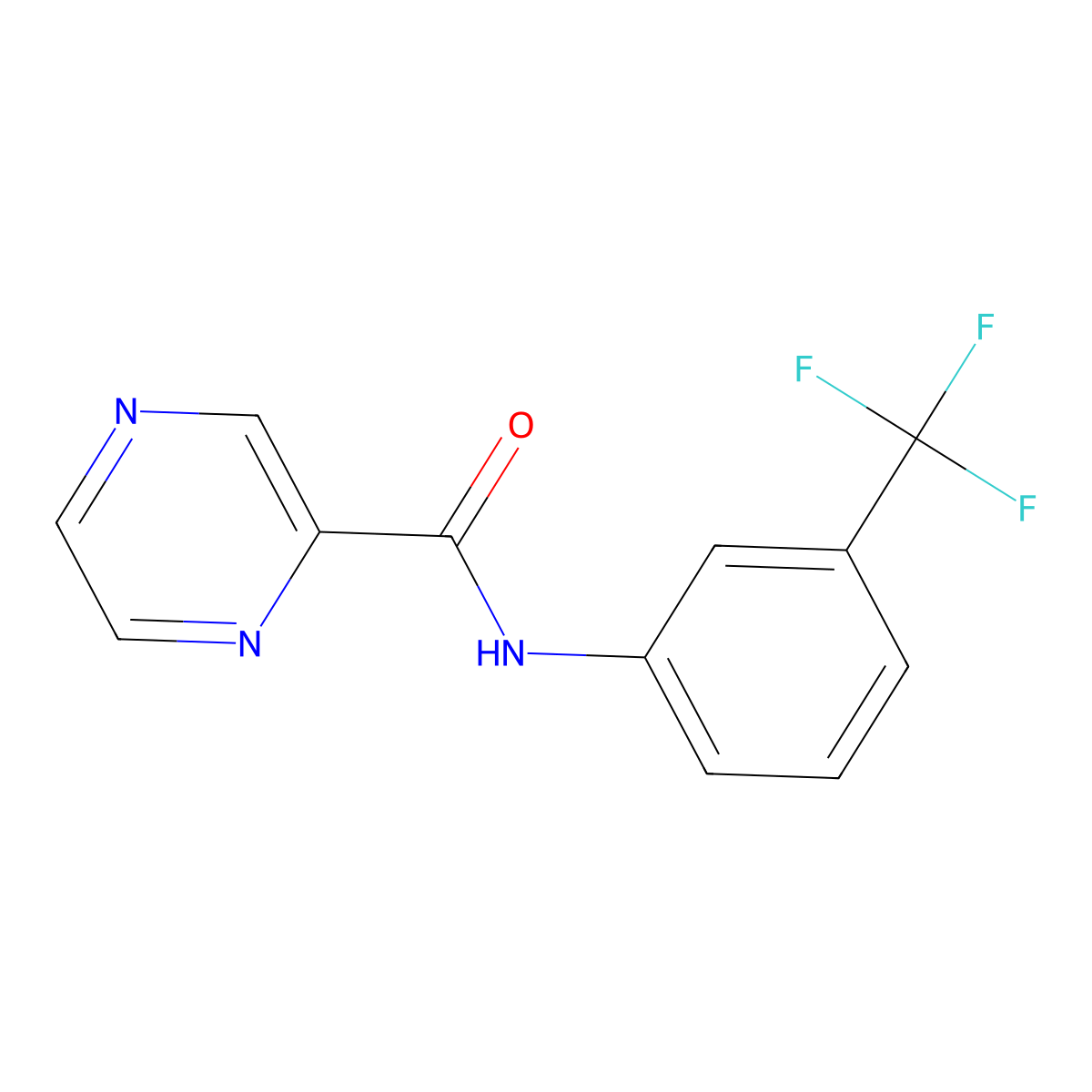 N-[3-(trifluoromethyl)phenyl]pyrazine-2-carboxamide molecular structure, CAS 81172-86-3