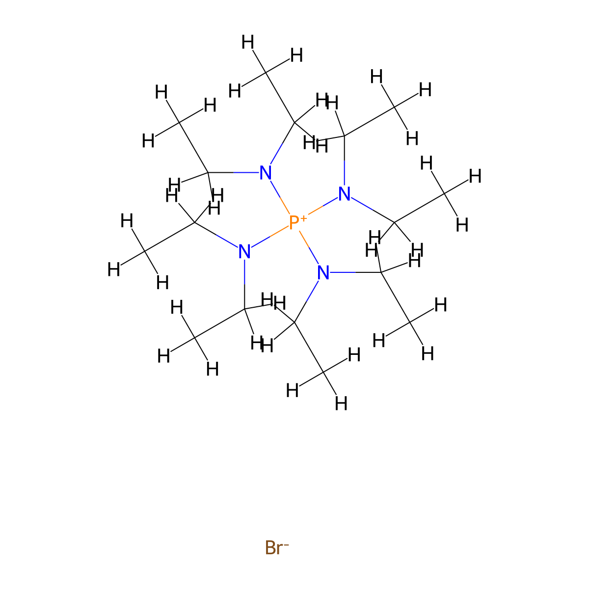 Tetrakis(diethylamino)phosphonium bromide molecular structure, CAS 81175-49-7