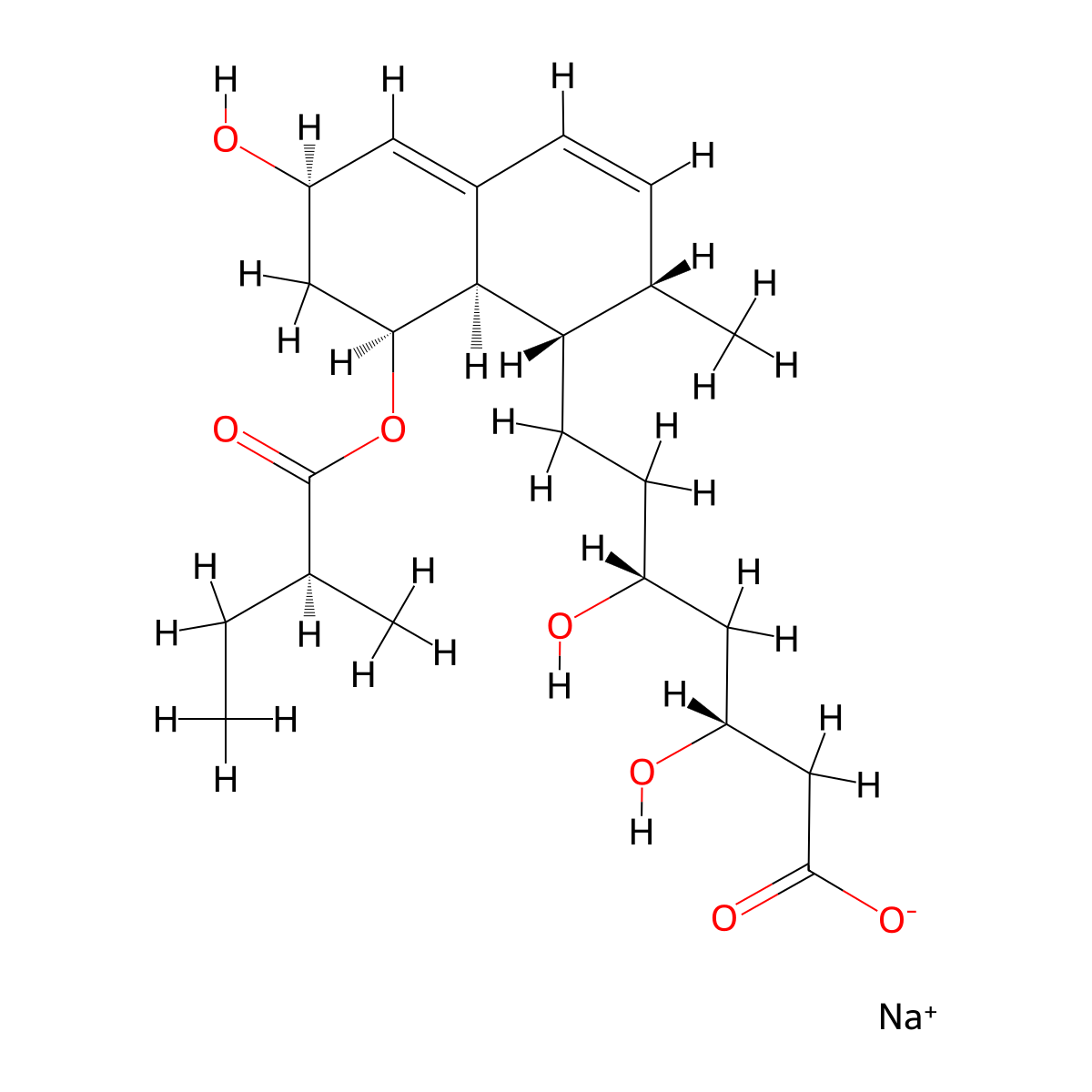 6-epi-Pravastatin sodium molecular structure, CAS 81176-41-2