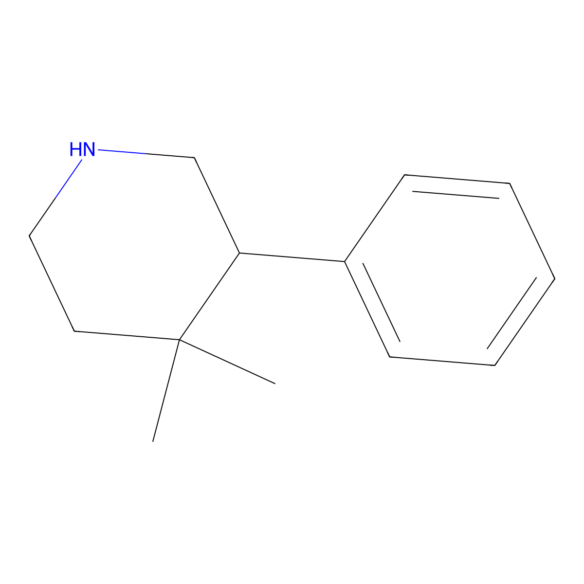 4,4-Dimethyl-3-phenylpiperidine molecular structure, CAS 811782-35-1