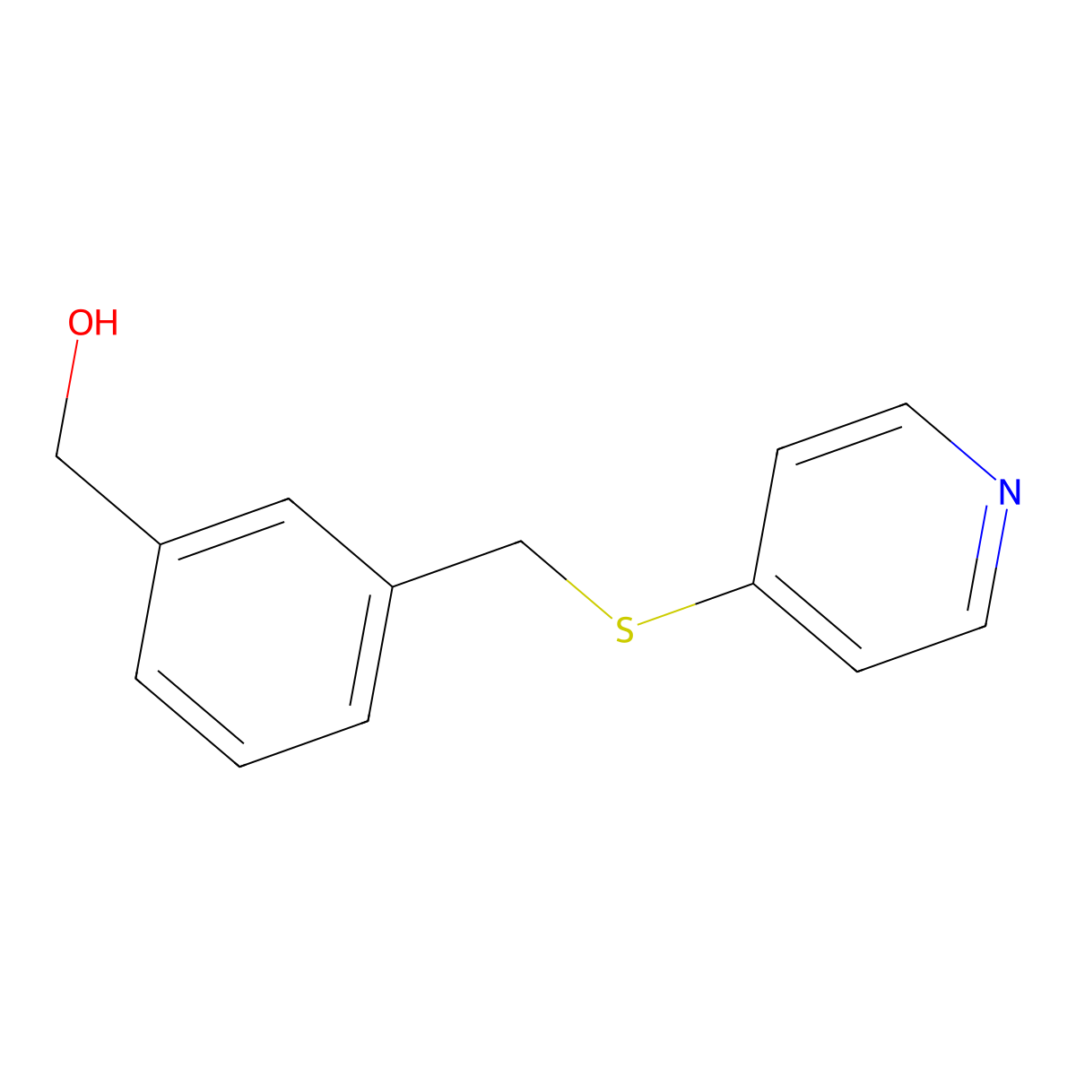(3-((Pyridin-4-ylthio)methyl)phenyl)methanol molecular structure, CAS 811801-40-8