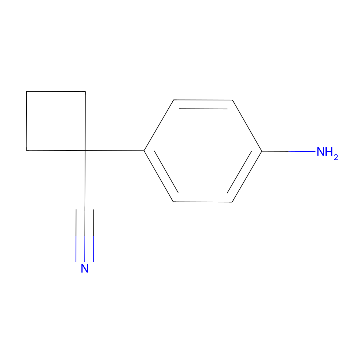 1-(4-Aminophenyl)cyclobutanecarbonitrile molecular structure, CAS 811803-25-5