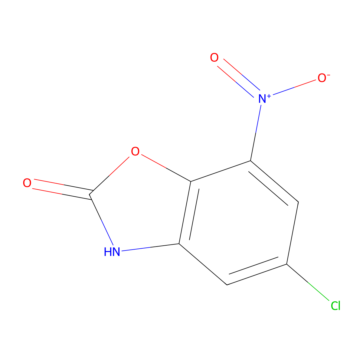 5-Chloro-7-nitro-2,3-dihydro-1,3-benzoxazol-2-one molecular structure, CAS 811810-67-0